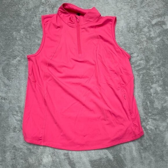 Mondetta Active Half-Zip Sleeveless Top Medium Pink Recycled Nylon a1642 - Picture 2 of 7